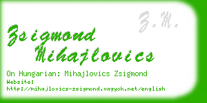 zsigmond mihajlovics business card